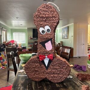 Fun Brown Bowtie Piñata for Parties